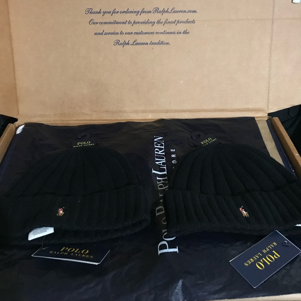 Polo Ralph Lauren Black Knit Beanie
